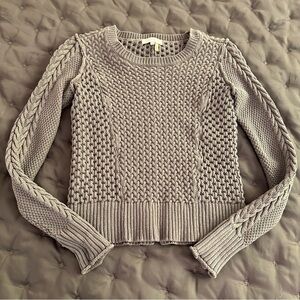 1 state dotting blend grey crop sweater